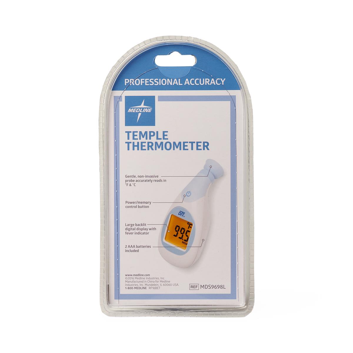 Professional Instant Read Digital Temple Thermometer - R.A.T.E. Technology for Rapid Accurate Temperature Measurement