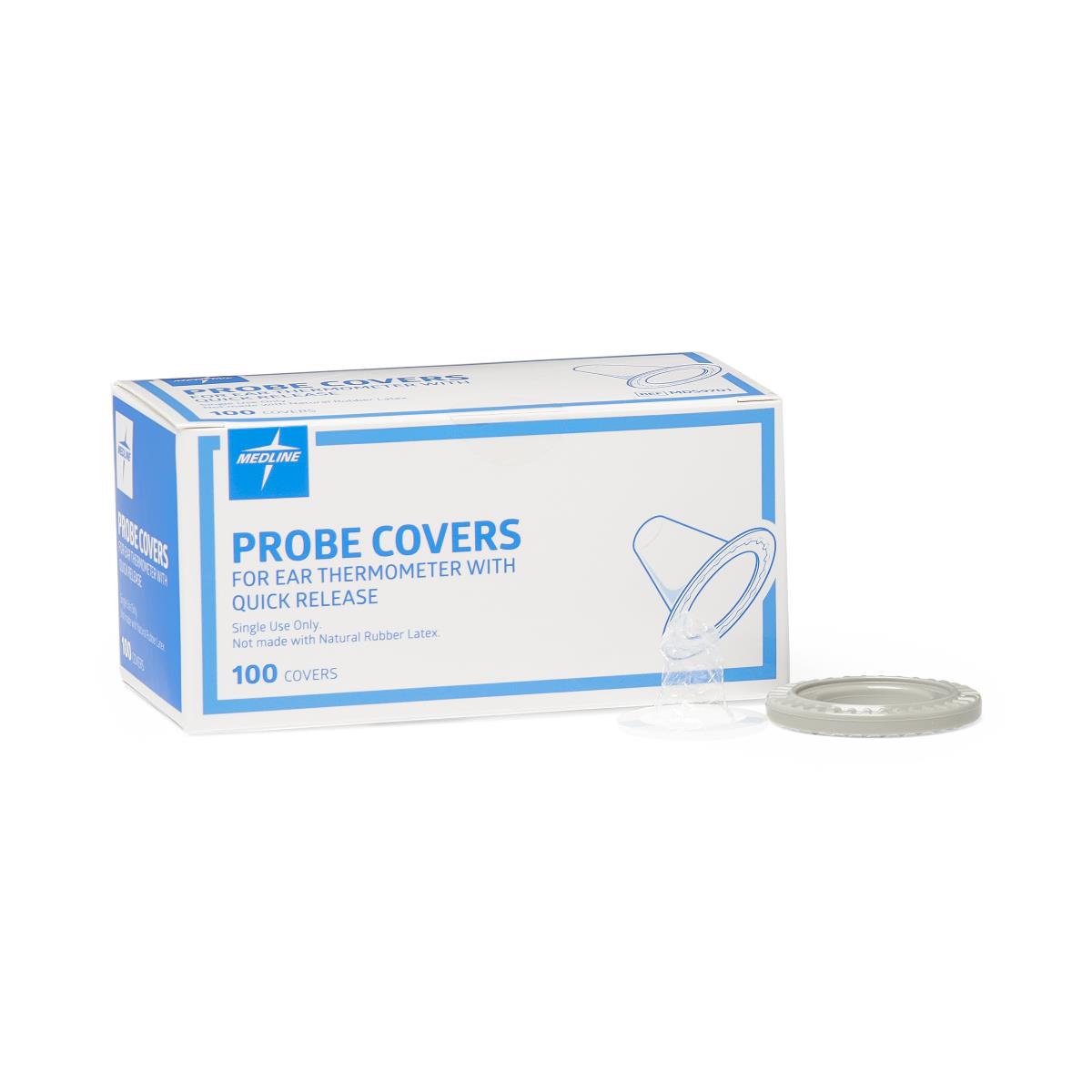 Tympanic Thermometer Probe Covers - Disposable Latex-Free Caps, Box of 100