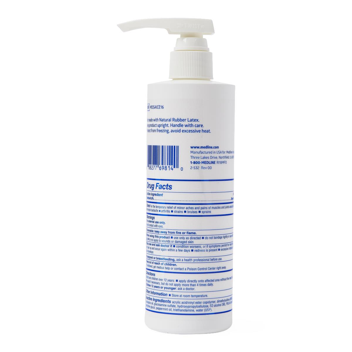 ActivICE Topical Pain Reliever - Fast-Acting Cold Therapy Gel with 8% Menthol