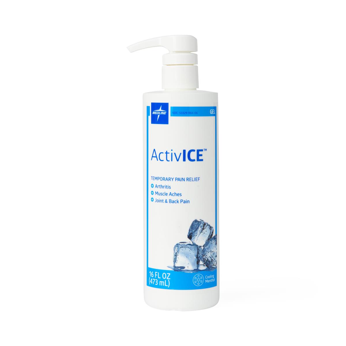 ActivICE Topical Pain Reliever - Fast-Acting Cold Therapy Gel with 8% Menthol