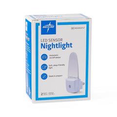 Medline White LED Night Light with Auto Sensor - Energy Efficient Plug-In Night Lights (2-Pack)