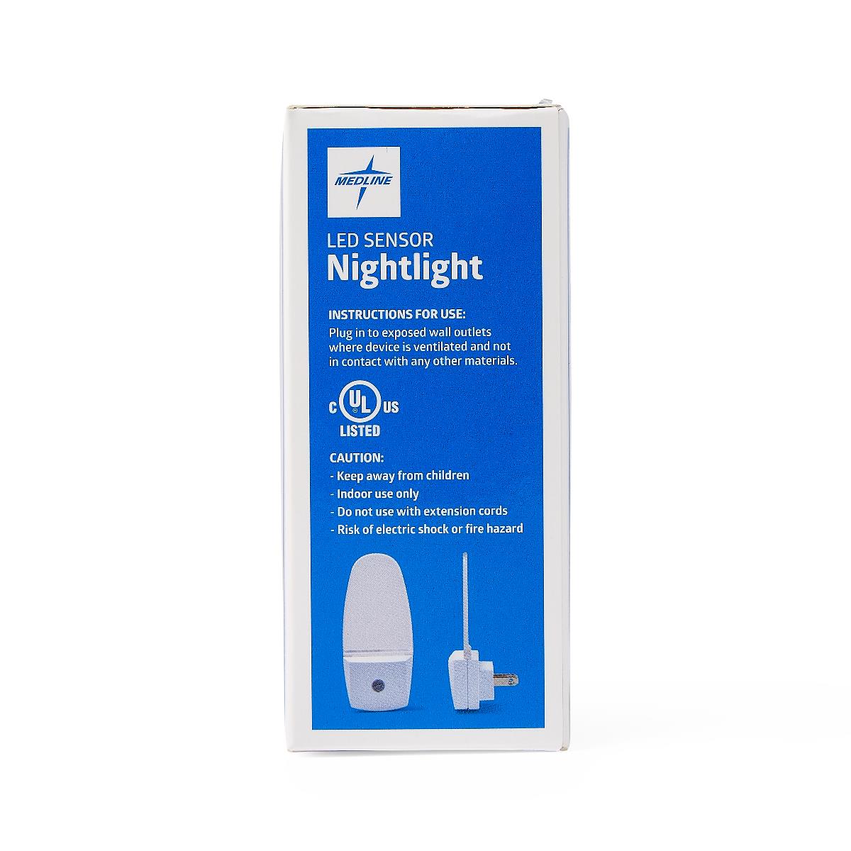 Medline White LED Night Light with Auto Sensor - Energy Efficient Plug-In Night Lights (2-Pack)