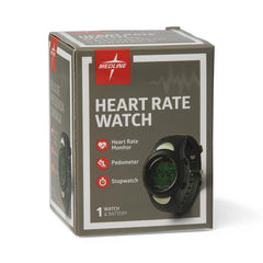 Digital Heart Rate Monitor & Pedometer Watch - Water-Resistant Fitness Tracker with 50-Day Memory