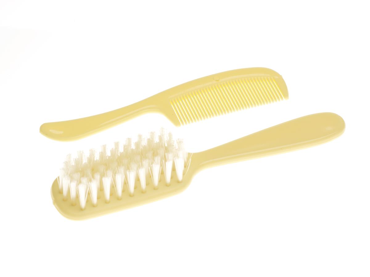 Medline Baby Comb and Brush Set - Gentle Hair Care with Soft Nylon Bristles and Rounded Teeth