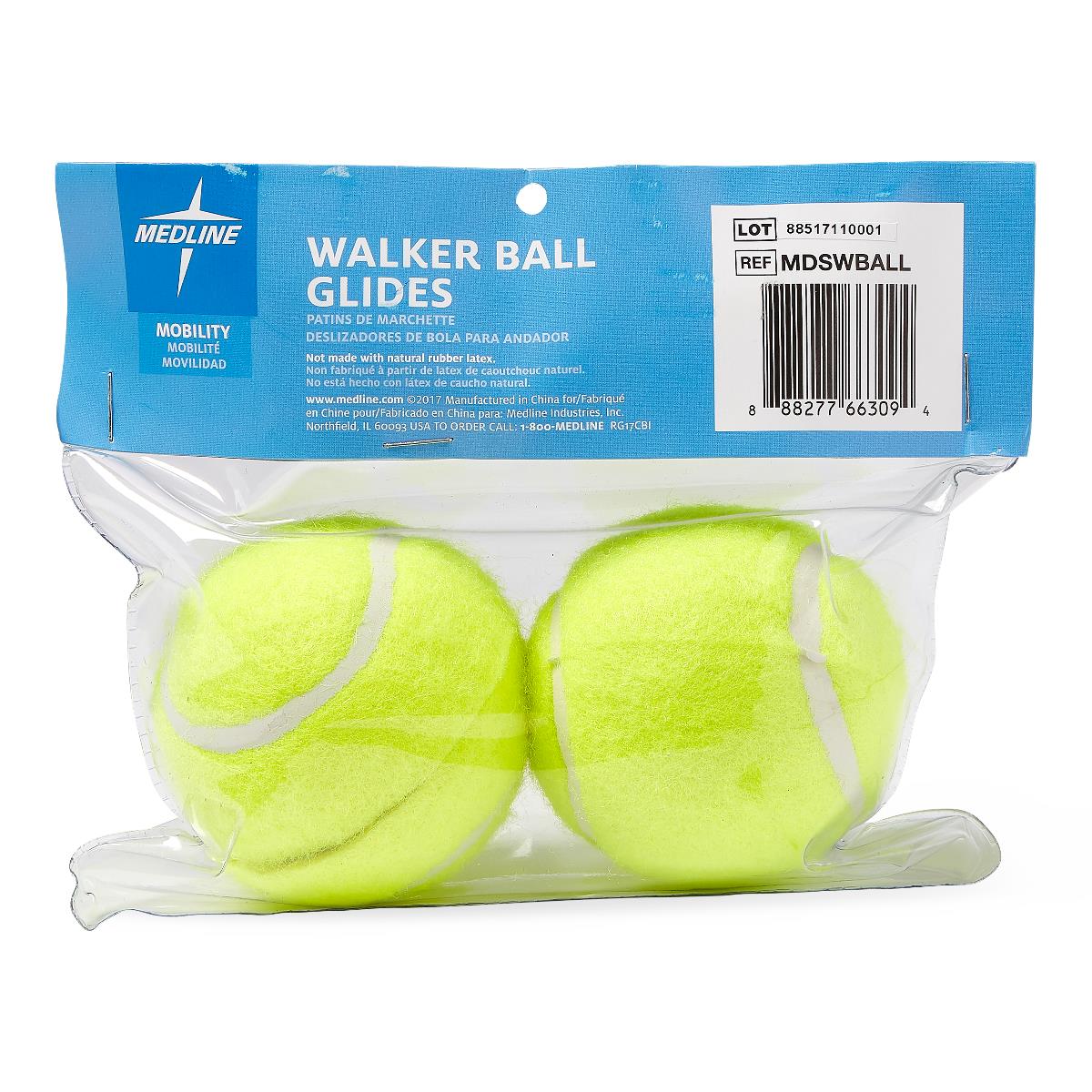 Walker Tennis Ball Glides - Precut 2.5" Mobility Aid Accessories, Case of 6