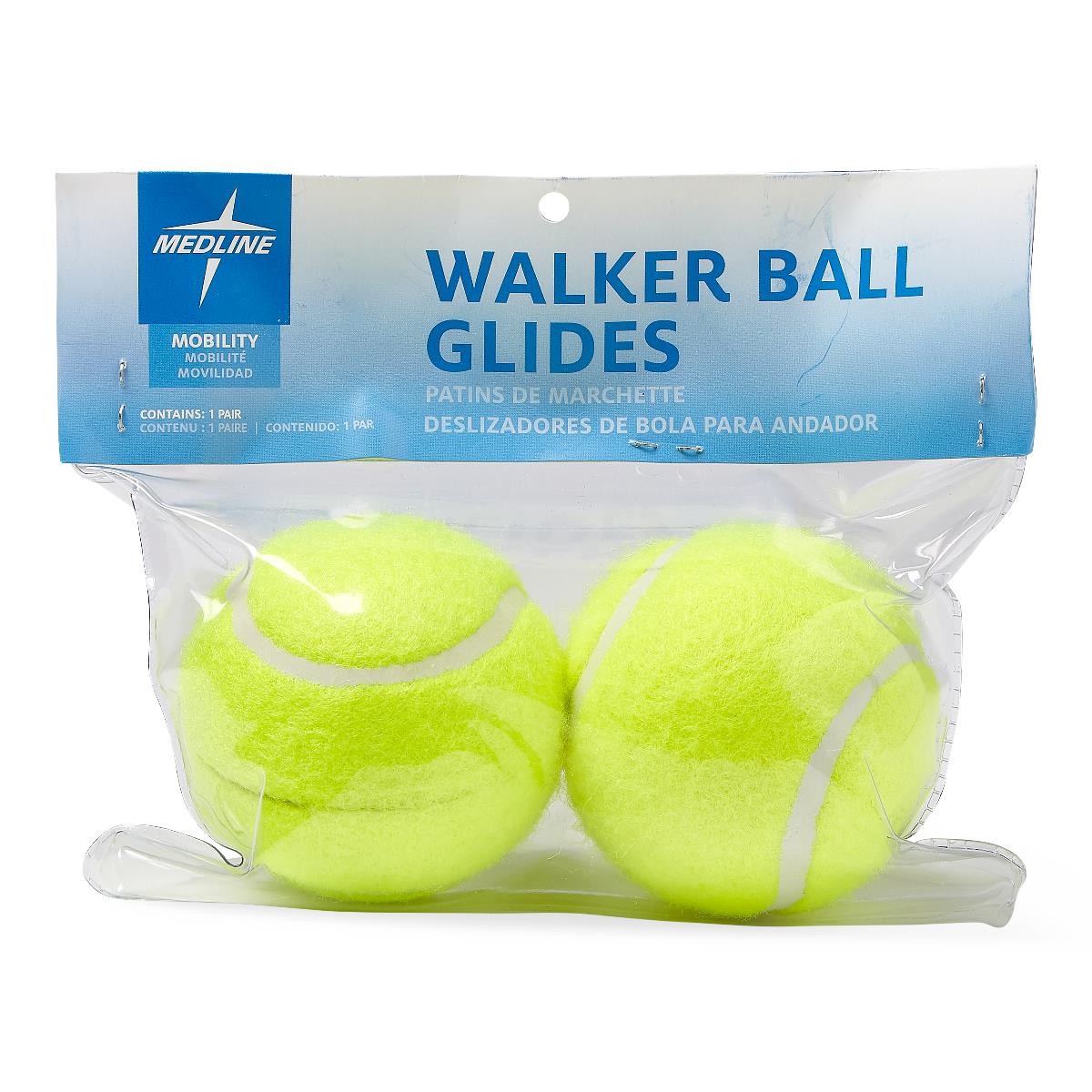 Walker Tennis Ball Glides - Precut 2.5" Mobility Aid Accessories, Case of 6