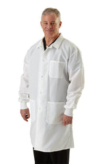 Medline Protective Barrier Lab Coat with Pockets - ResiStat Static and Fluid Resistant