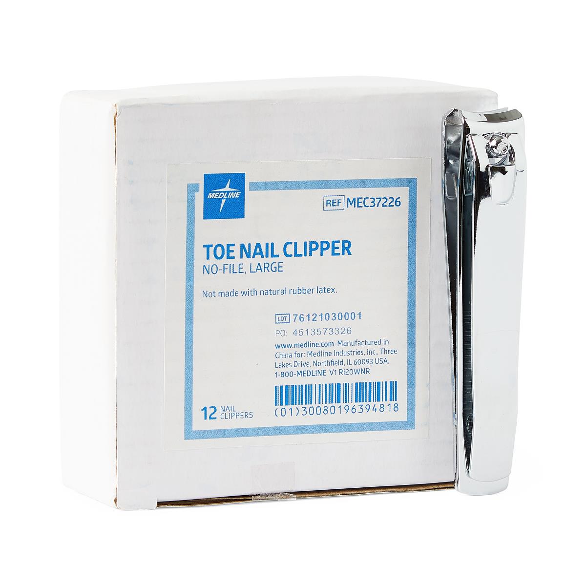 Medline Toenail Clippers, Large - Box of 12