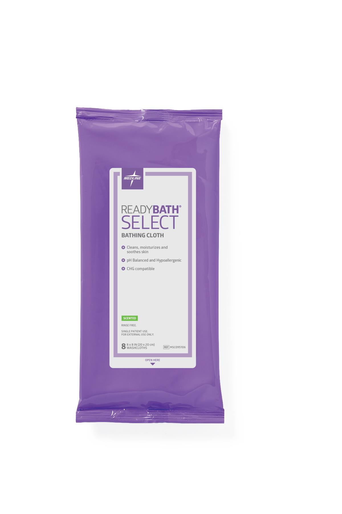 ReadyBath SELECT Medium-Weight Antibacterial Washcloth - pH Balanced, Rinse-Free, Single-Use