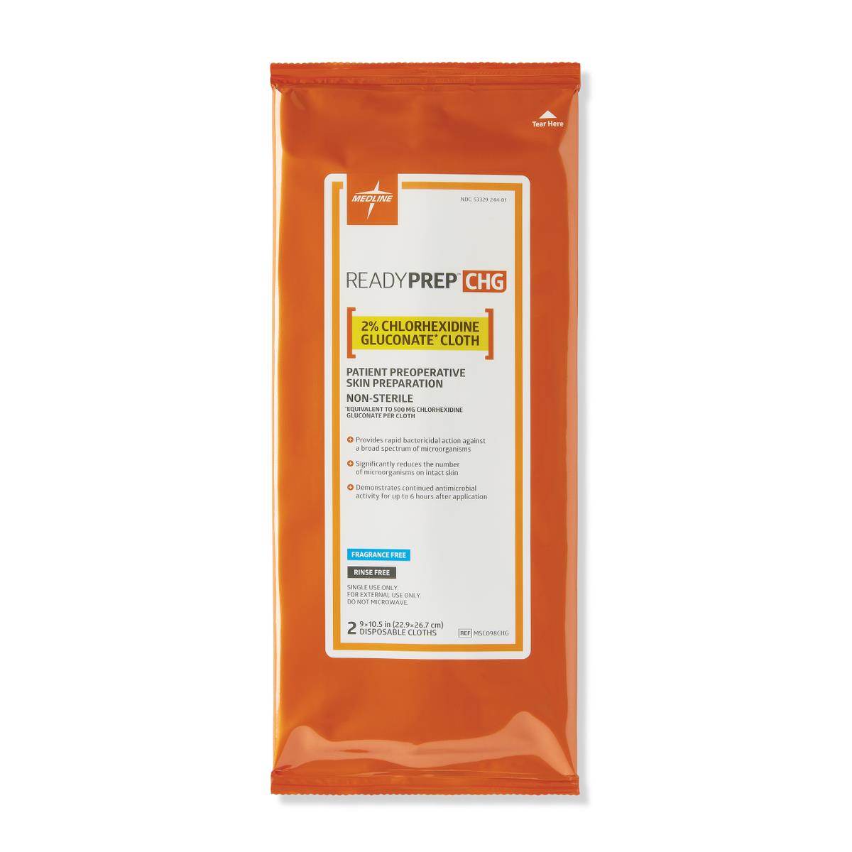 ReadyPrep CHG 2% Chlorhexidine Gluconate Antiseptic Cloths - Pre-Moistened Surgical Prep Wipes