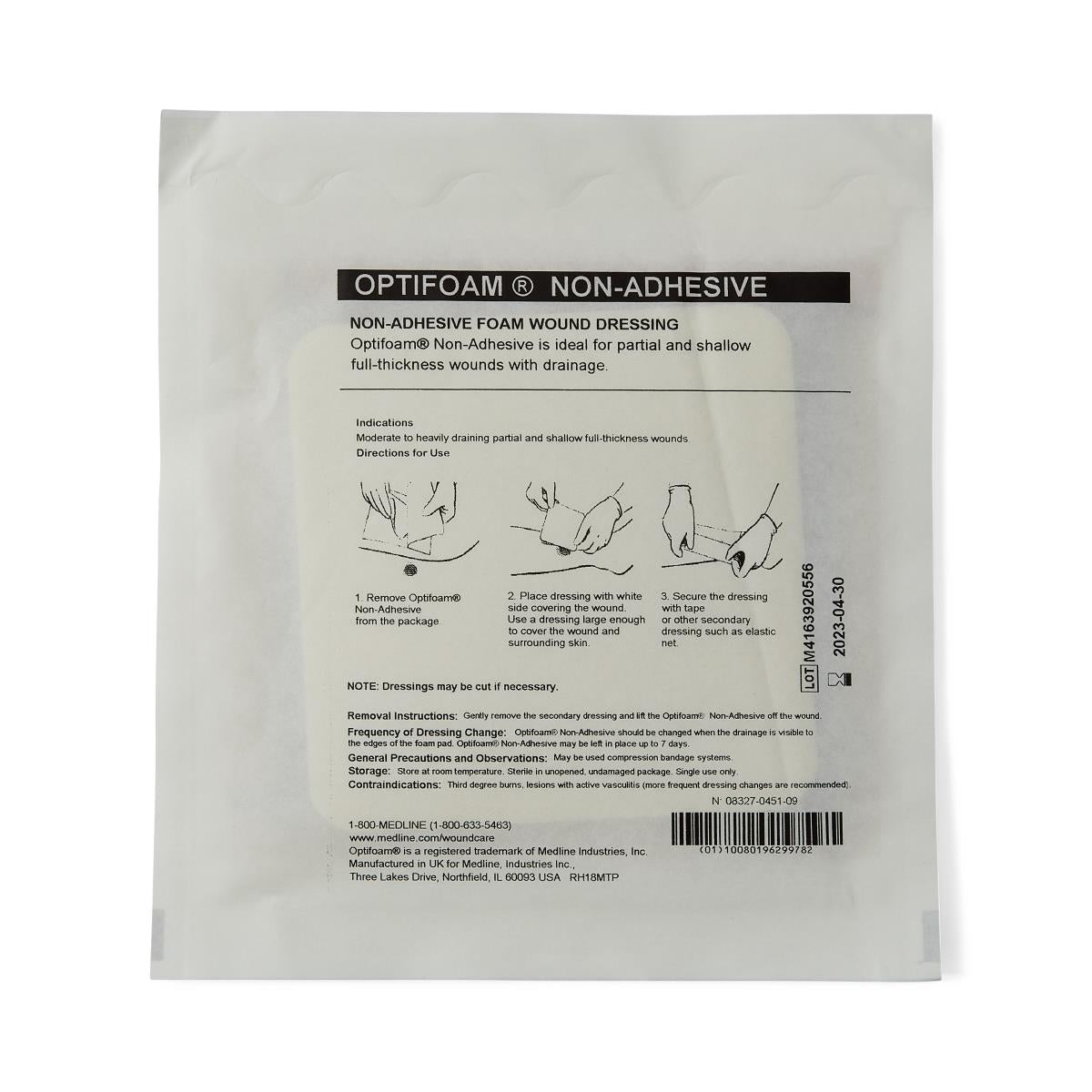 Optifoam Ag Non-Adhesive Foam Dressing - Antimicrobial Silver Wound Care