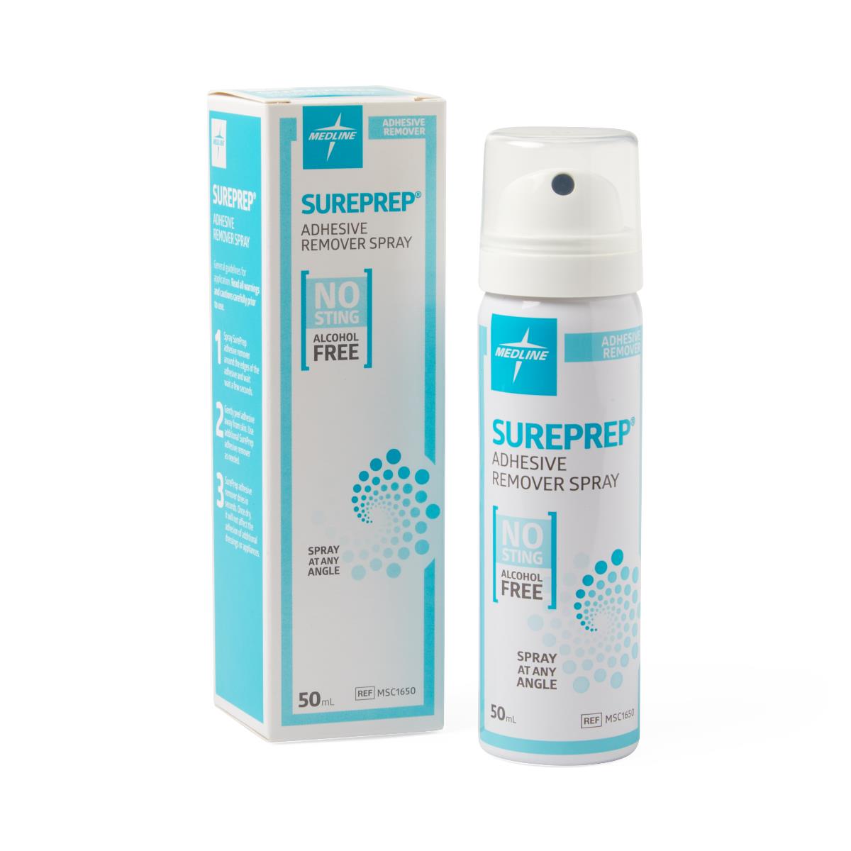 SurePrep No-Sting Adhesive Remover Spray - Medical Grade Skin-Safe Formula (50ml)