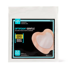 Medline Optifoam Gentle Silicone-faced Foam Dressing - Sacrum, Sterile, Liquitrap Super Absorbent Core (7x7" & 9x9")