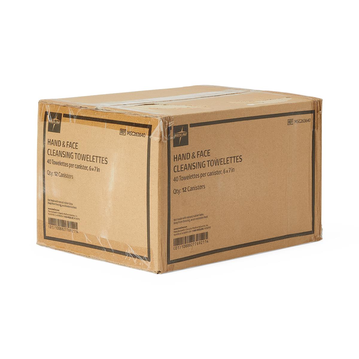 Hand and Face Cleansing Towelettes - Hypoallergenic Wipes for Sensitive Skin - Case of 480