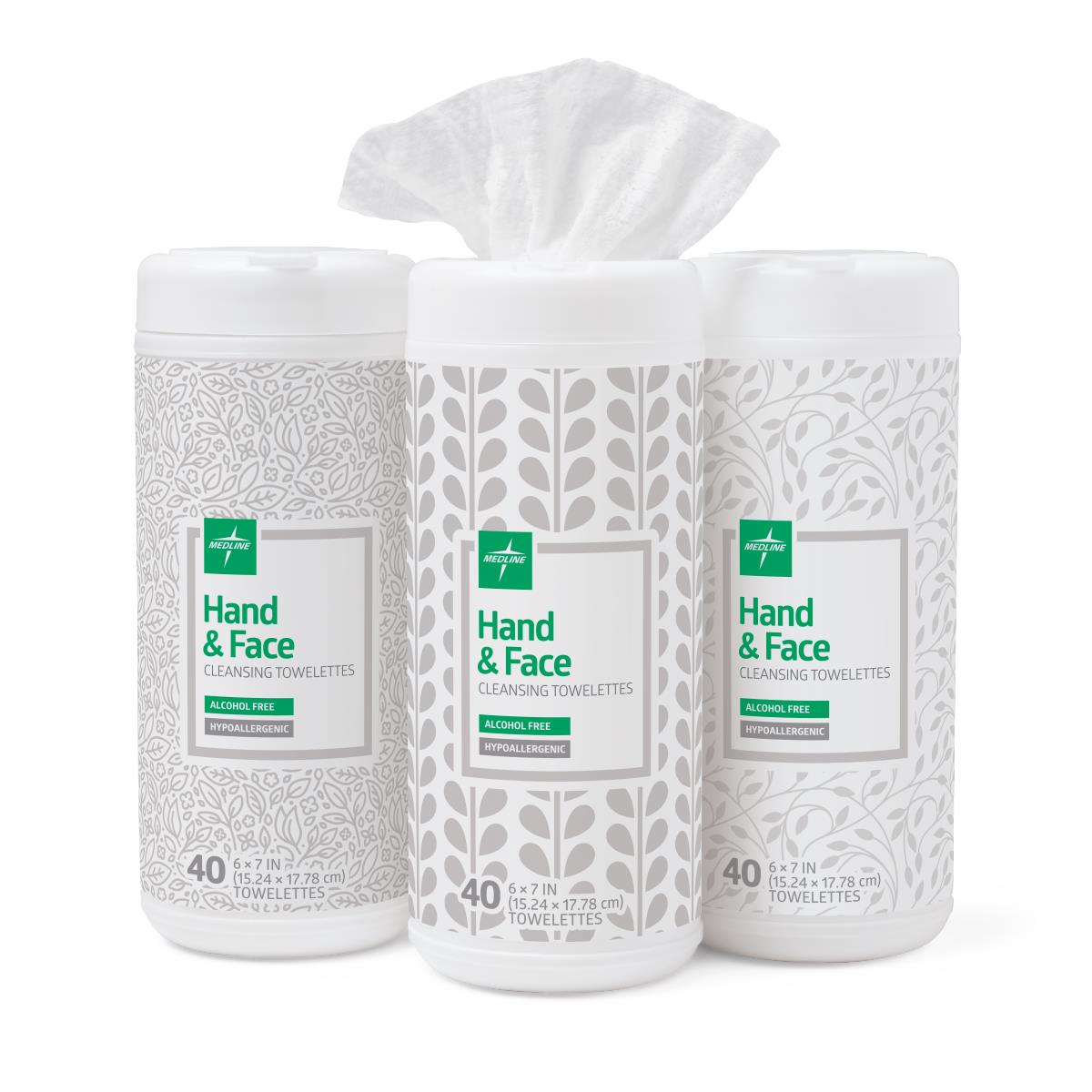 Hand and Face Cleansing Towelettes - Hypoallergenic Wipes for Sensitive Skin - Case of 480