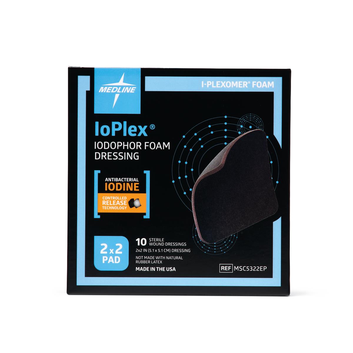 IoPlex Iodophor Foam Dressing - Advanced Antimicrobial Wound Care with Controlled-Release Iodine Technology