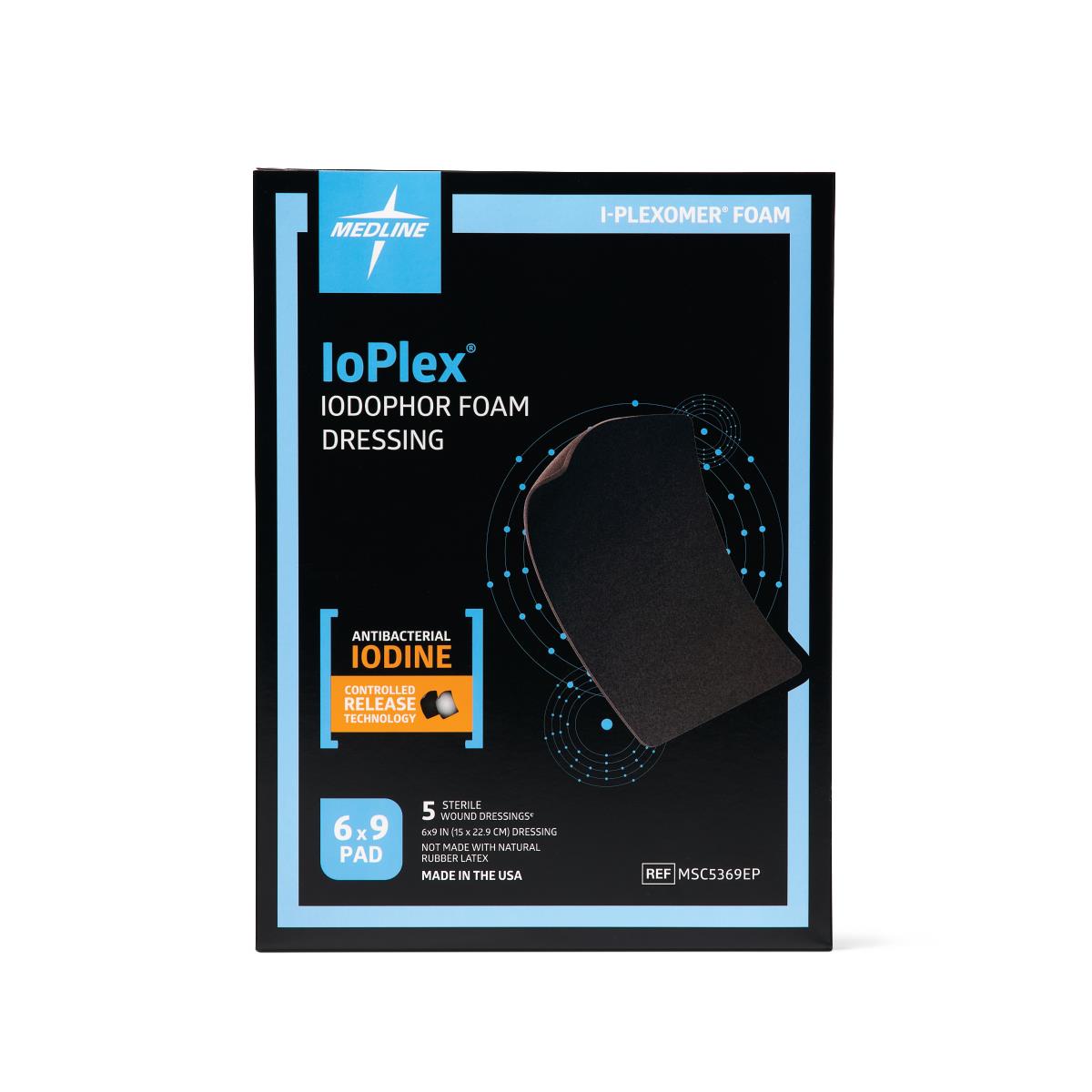 IoPlex Iodophor Foam Dressing - Advanced Antimicrobial Wound Care with Controlled-Release Iodine Technology