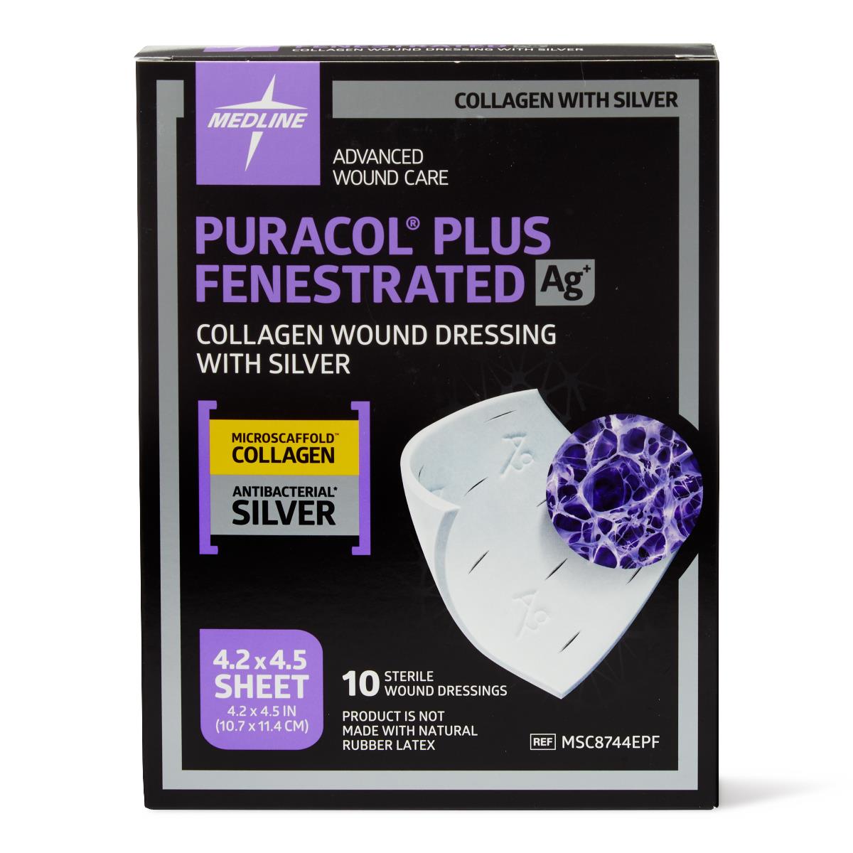Puracol Plus AG+ Silver Collagen Wound Dressing - 100% Native Collagen with Antimicrobial Protection