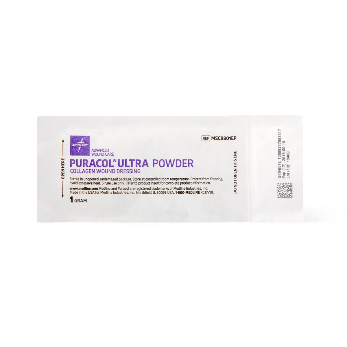 Puracol Ultra Powder Collagen Wound Dressing - 1gm Sterile Packets for Chronic Wound Care