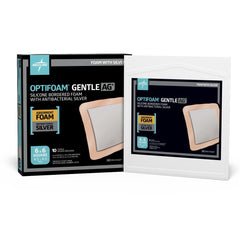 Optifoam Gentle Ag+ Silicone Bordered Foam Dressing - Antimicrobial Wound Care with Ionic Silver