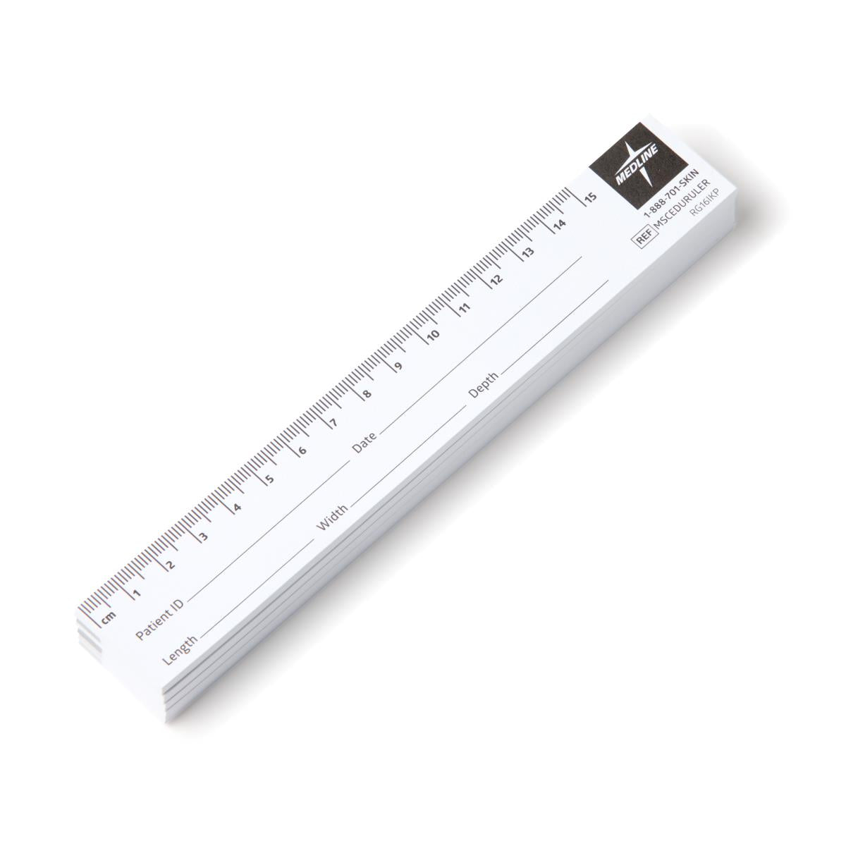 Disposable Paper Wound Measurement Ruler - Metric Scale with Patient Documentation Space