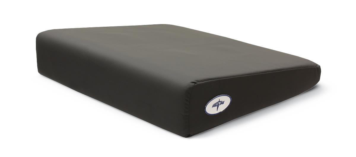 Medline Foam Wedge Wheelchair Cushion with Gel - 18x16 Inch Anti-Slide Pressure Relief Cushion