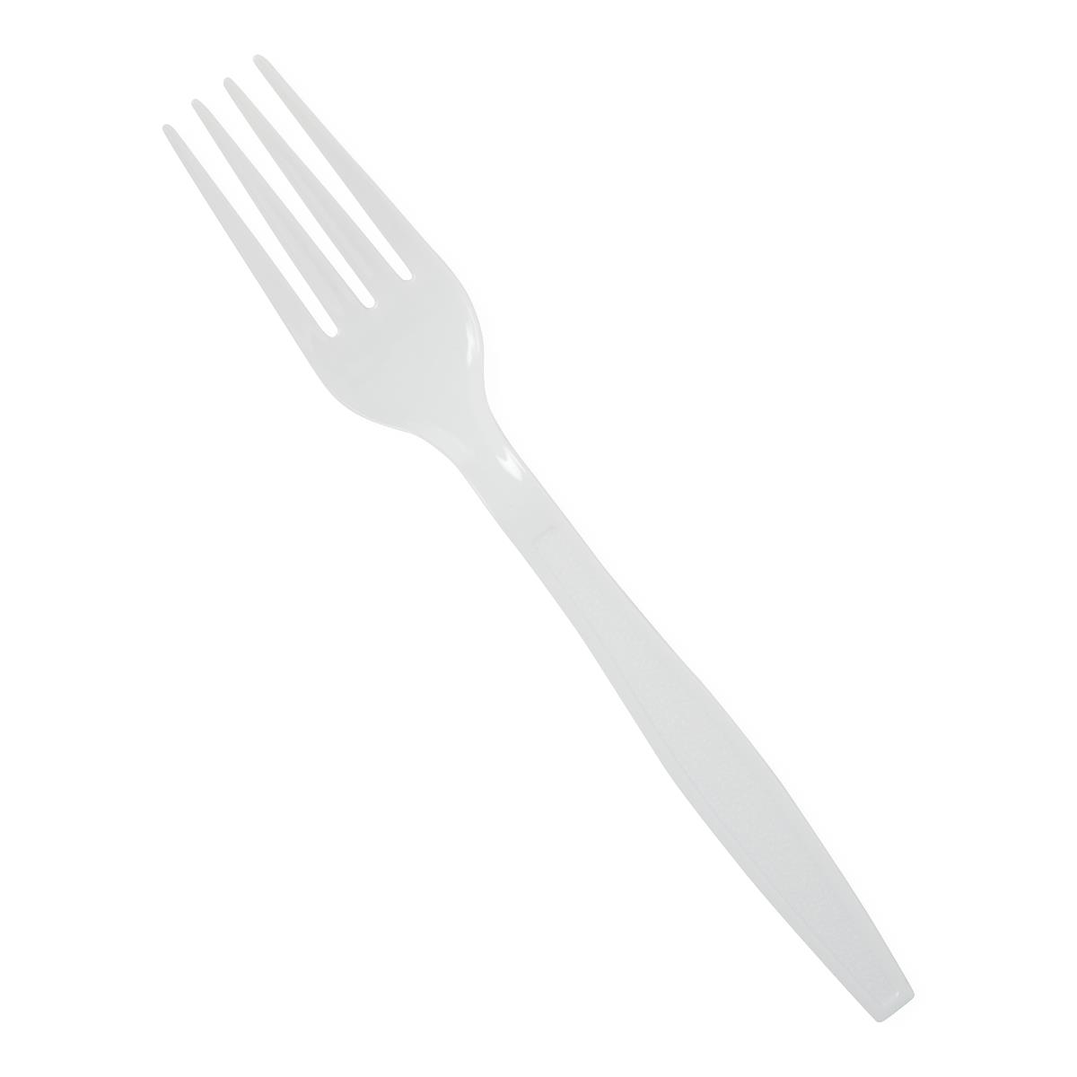 Disposable White Plastic Forks - Heavy & Medium Weight - 5.75" & 7" - Bulk Food Service Cutlery