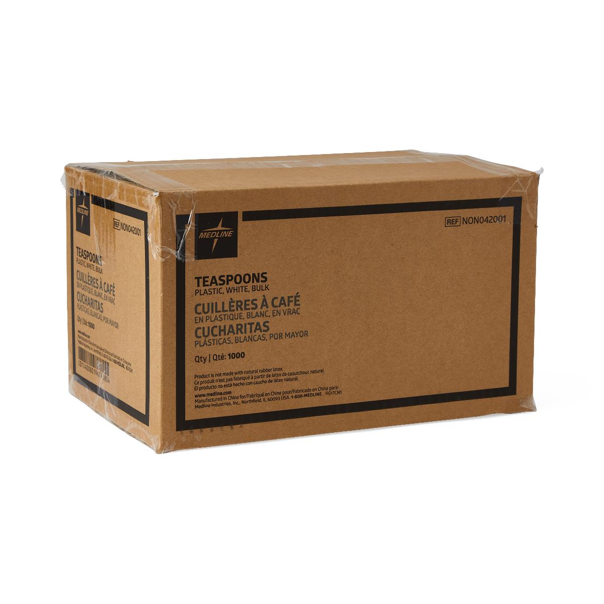 Disposable White Plastic Spoons - Medium Weight Case of 1000