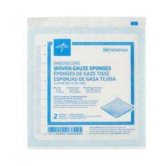 Medline USP Type VII Gauze Sponge - Sterile Cotton Wound Dressing - White Square