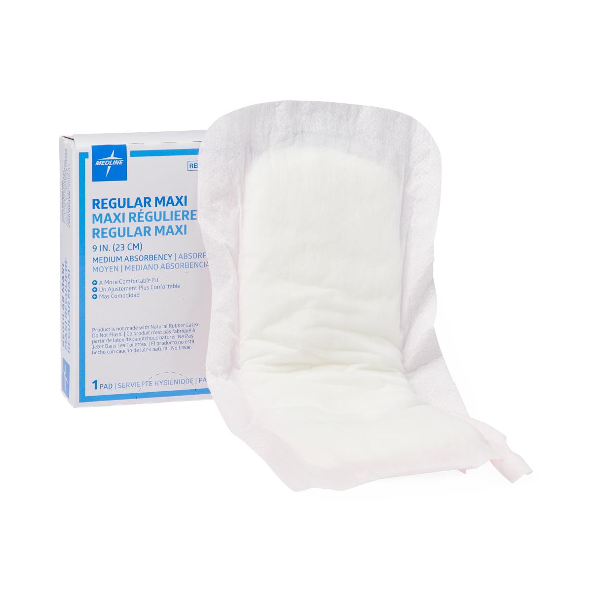 Maxi Adhesive Sanitary Pad, 9 Inch - Maximum Absorbency All-Day Protection