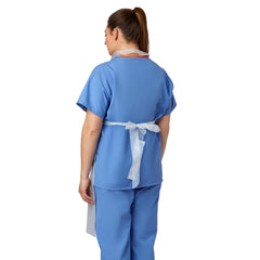 Protective Poly Disposable Apron 24" x 42" White Lightweight Pullover - Box of 100