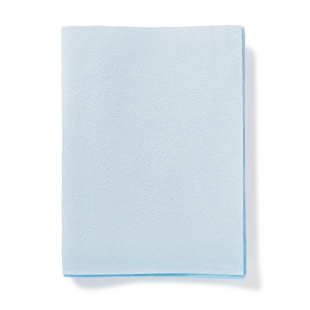 Medline Tissue-Poly Drape Sheet 40"x60" - 2-Ply Absorbent Blue Disposable Medical Drape, Case of 100
