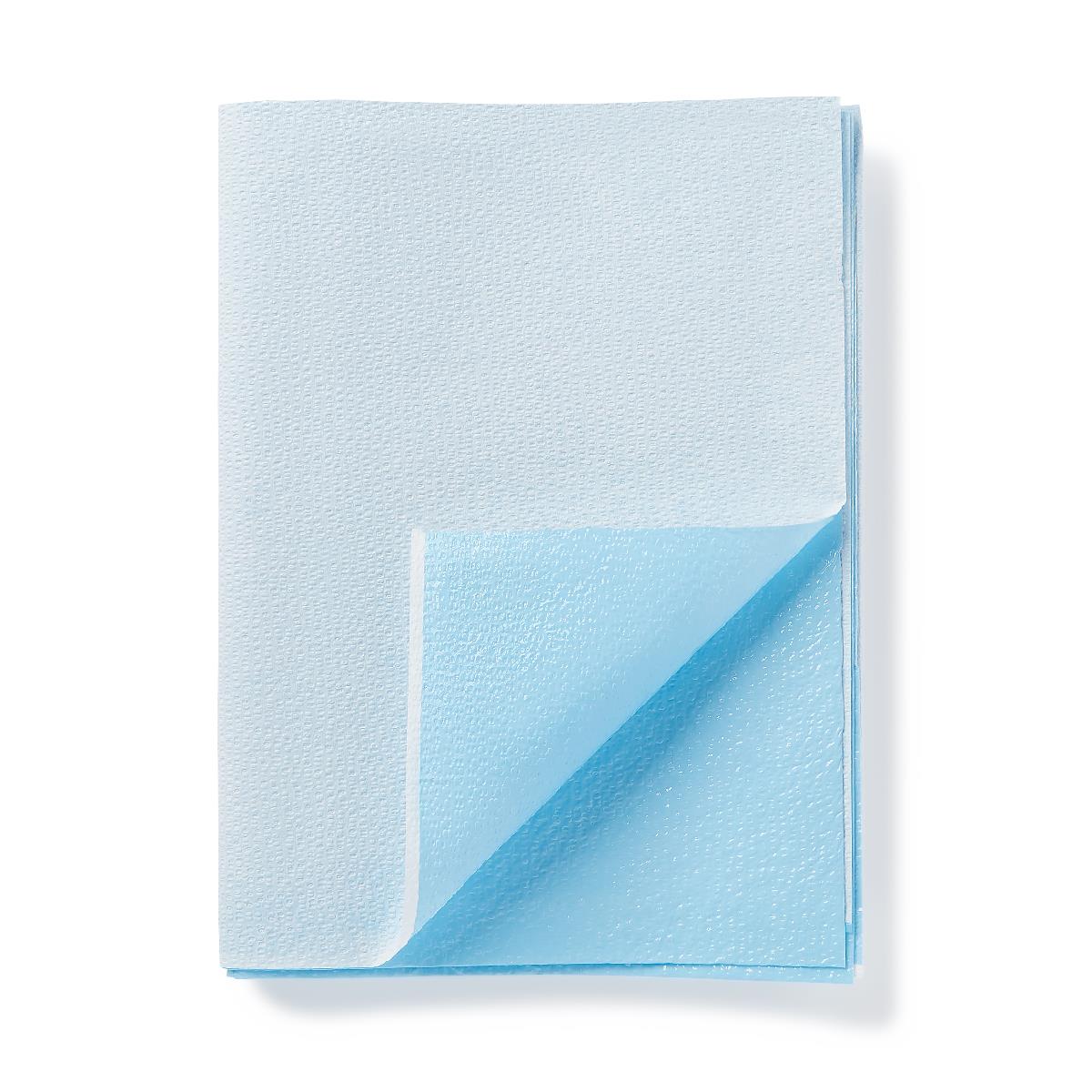 Medline Tissue-Poly Drape Sheet 40"x60" - 2-Ply Absorbent Blue Disposable Medical Drape, Case of 100