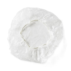 Single-Use Clear Plastic Shower Cap - Disposable Elastic Band Protection for Showering