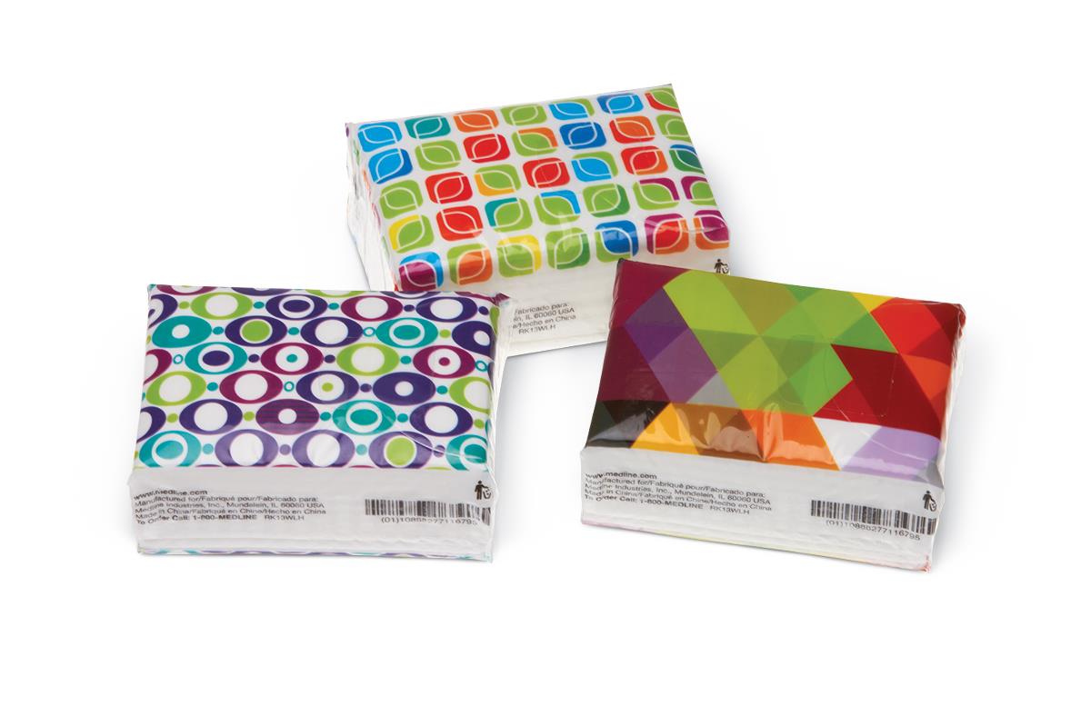 Medline Facial Tissue Pocket Packs - 3-Ply Soft Travel Tissues (10 Packs)