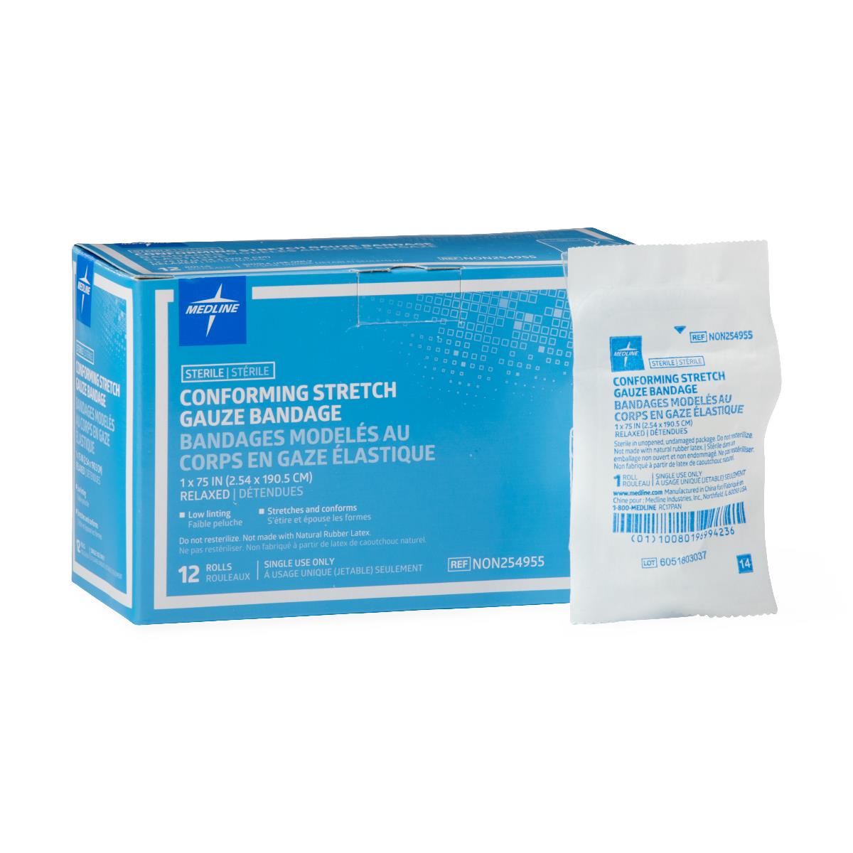 Medline Sterile Conforming Stretch Gauze Bandage - Premium Quality Medical Wrap for Wound Care