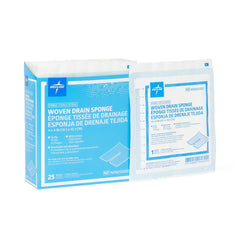 Sterile Cotton Drain Sponge - 16-Ply Trach Gauze 4x4 Inch Pre-Cut Fenestrated