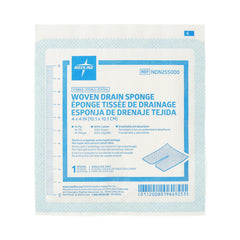 Sterile Cotton Drain Sponge - 16-Ply Trach Gauze 4x4 Inch Pre-Cut Fenestrated
