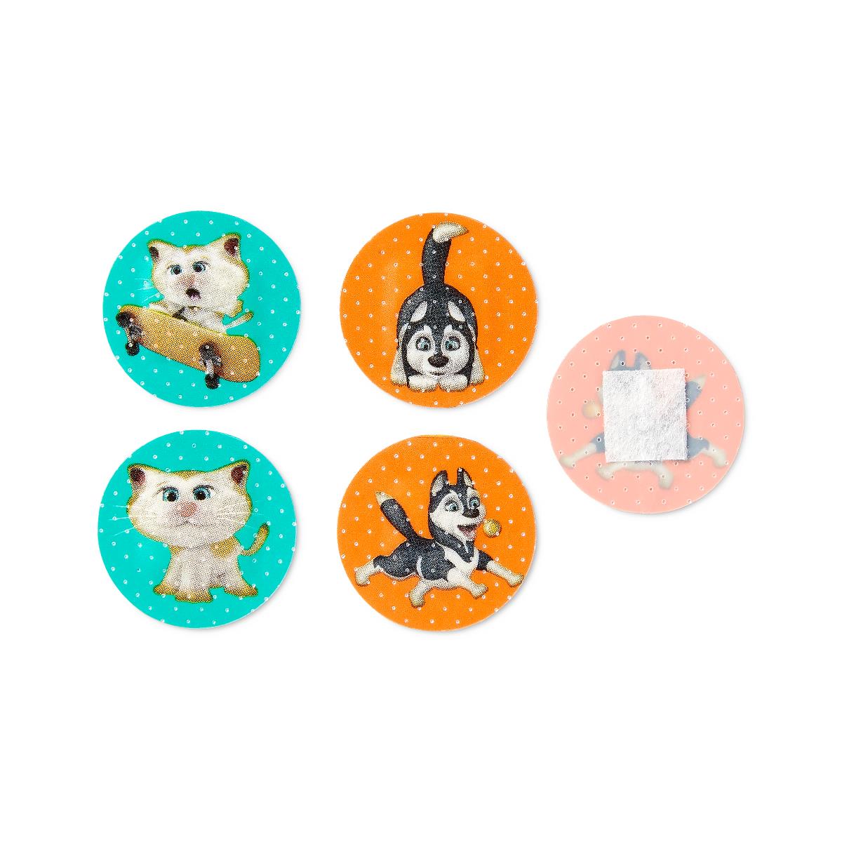 Pediatric Adhesive Bandages - Furry Friends Design, Latex-Free, 7/8 Inch