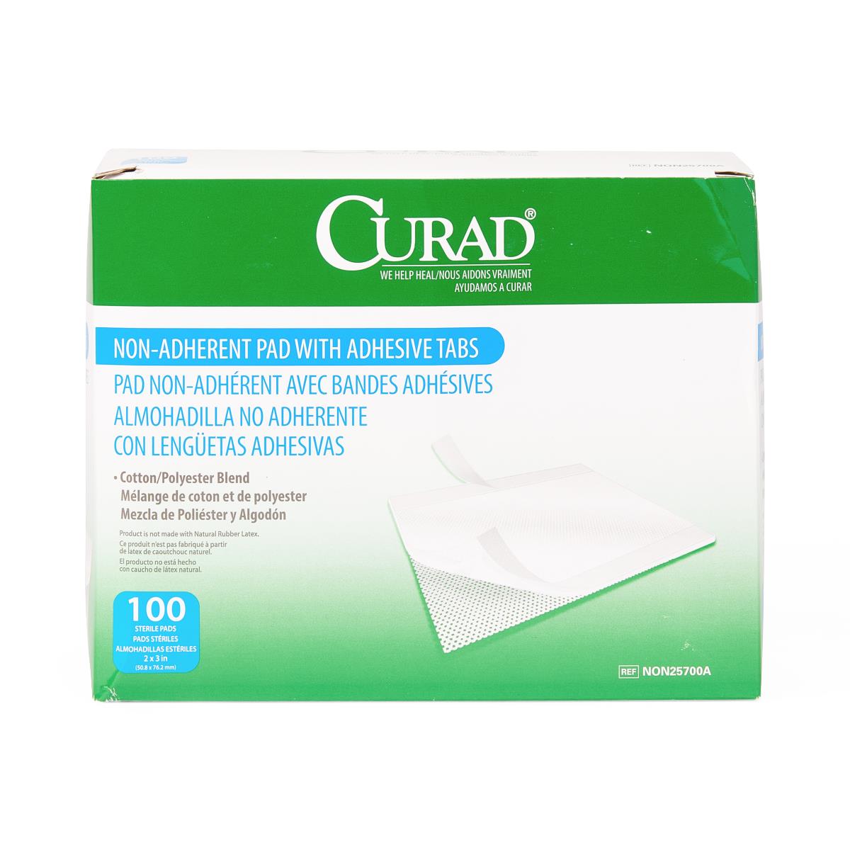 Medline Curad Sterile Nonadherent Pads - Absorbent Wound Care Dressing with Perforated Film
