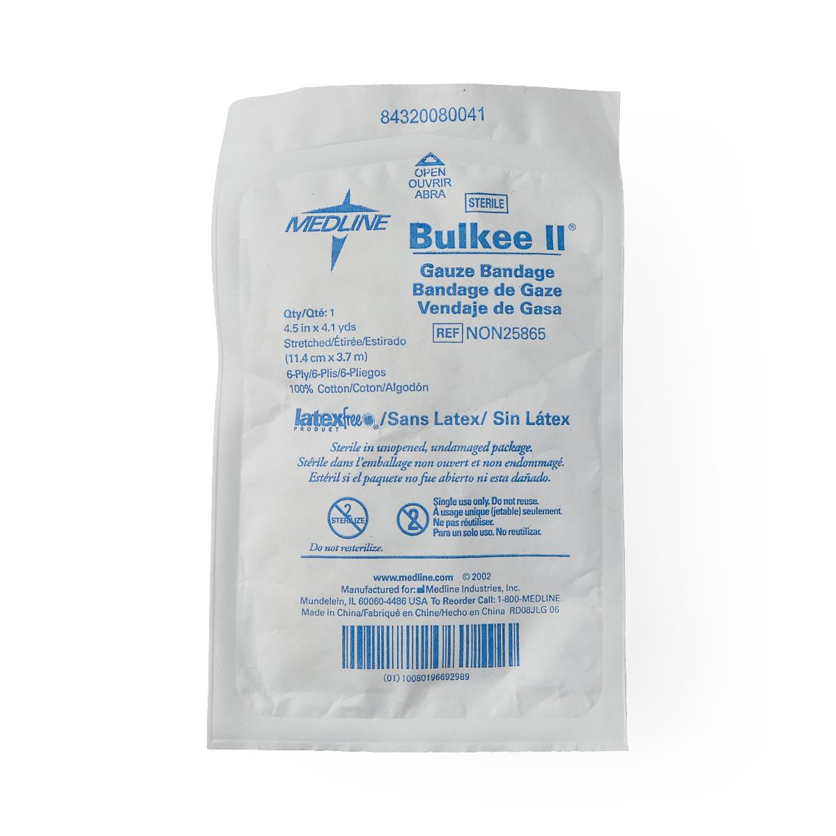 Bulkee II Sterile Cotton Gauze Bandage - 6-Ply Wound Care Dressing with Enhanced Absorbency