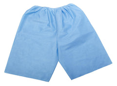 Blue Multilayer Disposable Exam Shorts with Elastic Waist - Medical Grade SMS Material