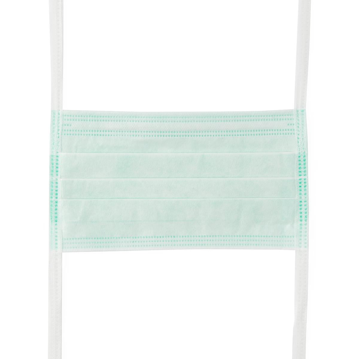 Medline ASTM Level 1 Surgical Face Mask with Foam Anti-Fog Strip and Ties - Blue, 3-Ply Pleated Disposable Medical Masks