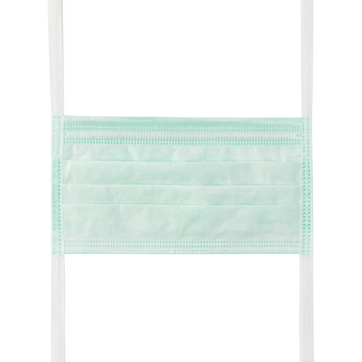 Medline ASTM Level 1 Surgical Face Mask with Foam Anti-Fog Strip and Ties - Blue, 3-Ply Pleated Disposable Medical Masks