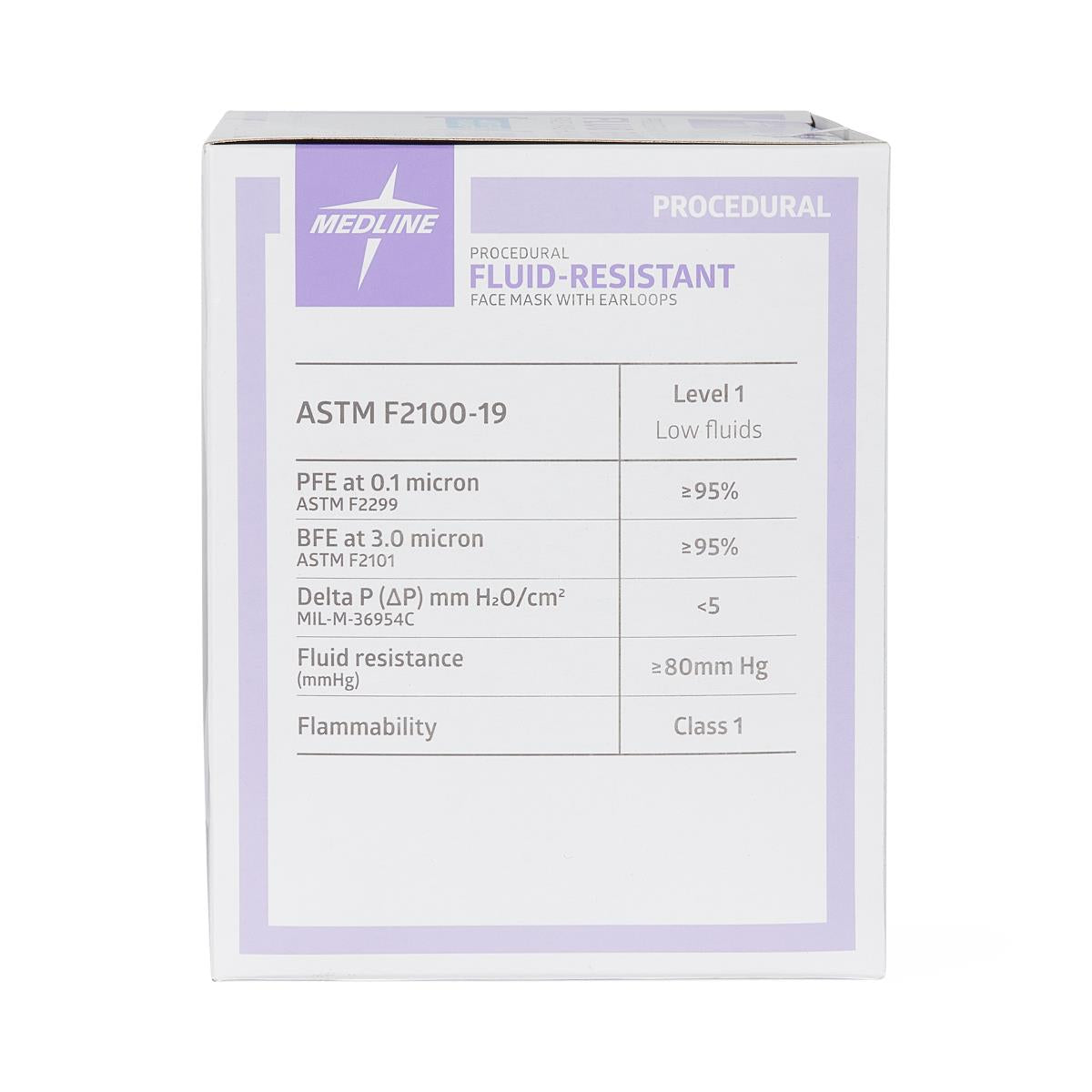 ASTM Level 1 Procedure Face Mask with Anti-Fog Strip and Ear Loops - 3-Ply Disposable Medical Masks, Blue