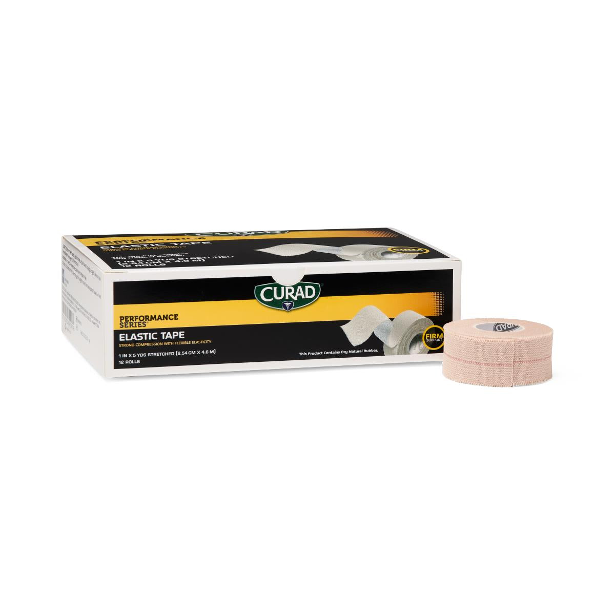 Curad Performance Series Elastic Tape 2" x 5 Yard - Medical Grade Athletic Support Tape (Case of 72 Rolls)