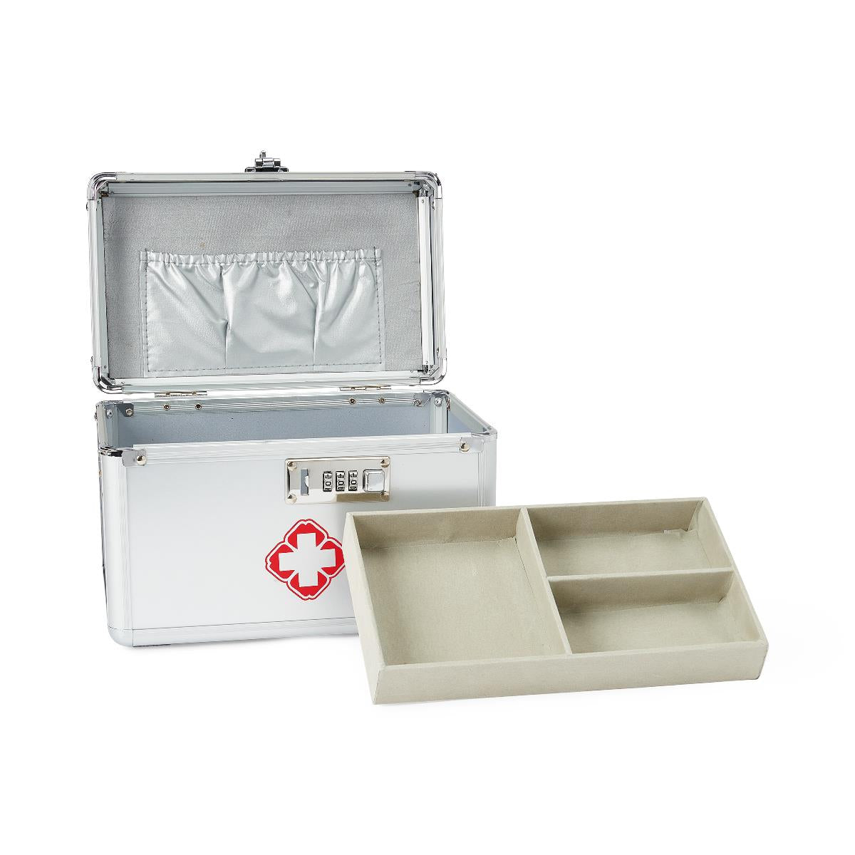 Secure Medication Lock Box with Programmable Combination - Gray