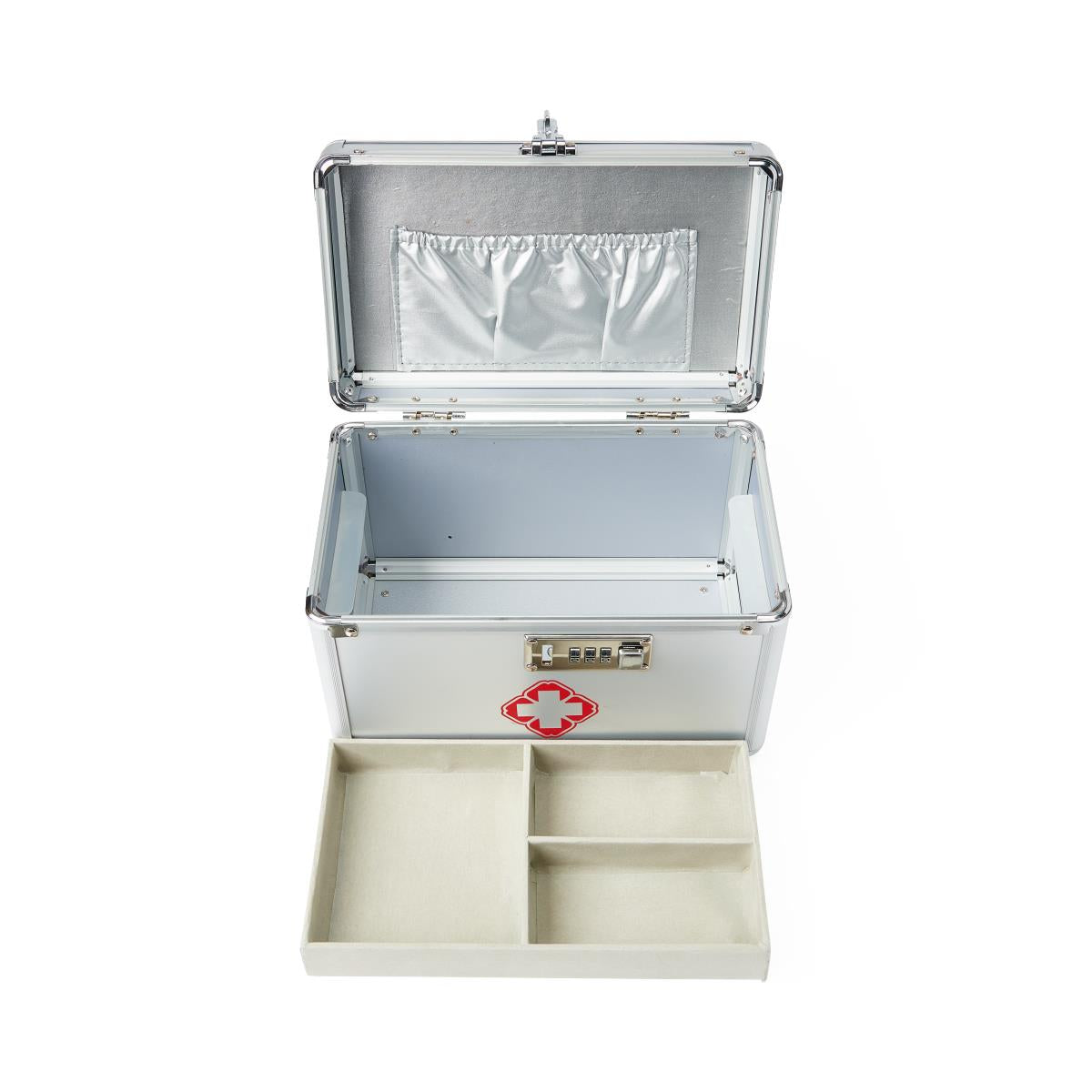 Secure Medication Lock Box with Programmable Combination - Gray