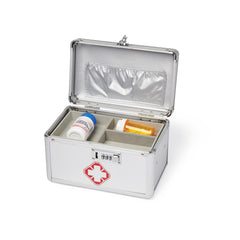 Secure Medication Lock Box with Programmable Combination - Gray