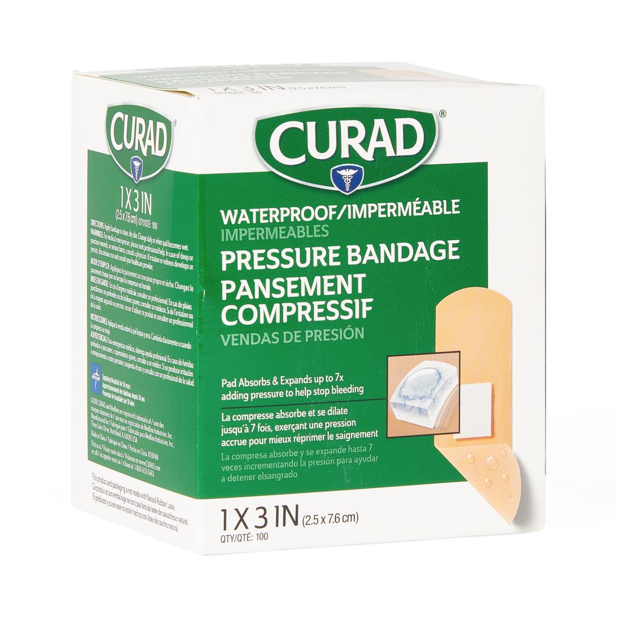 Large Adhesive Pressure Bandages - 1x3 Inch Absorbent Wound Care Dressing for Dialysis, Chemotherapy & Cardiac Patients